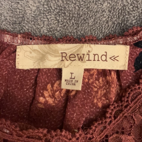 Pink/Purple floral non-shoulder top with long sleeves - Picture 5 of 5